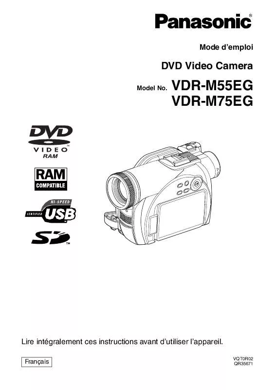 Mode d'emploi PANASONIC VDR-M75EG