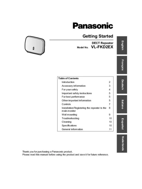 Mode d'emploi PANASONIC VL-FKD2EX