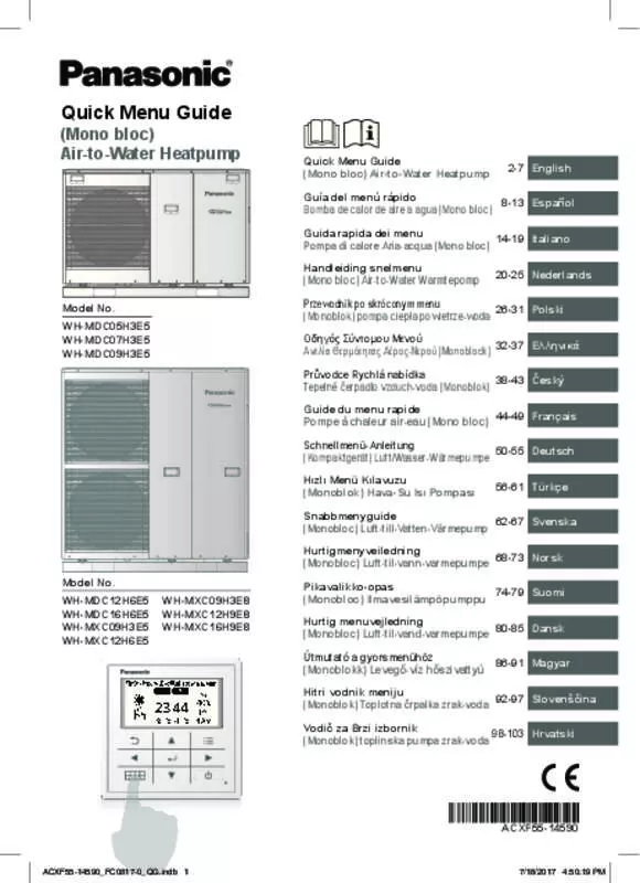 Mode d'emploi PANASONIC WHMDC09H3E5