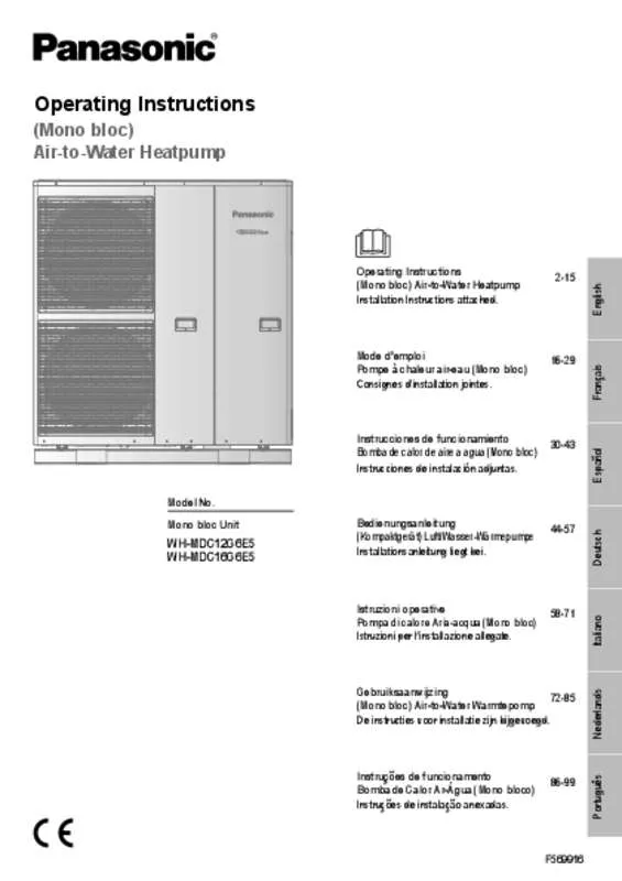 Mode d'emploi PANASONIC WH-MDC12G6E5