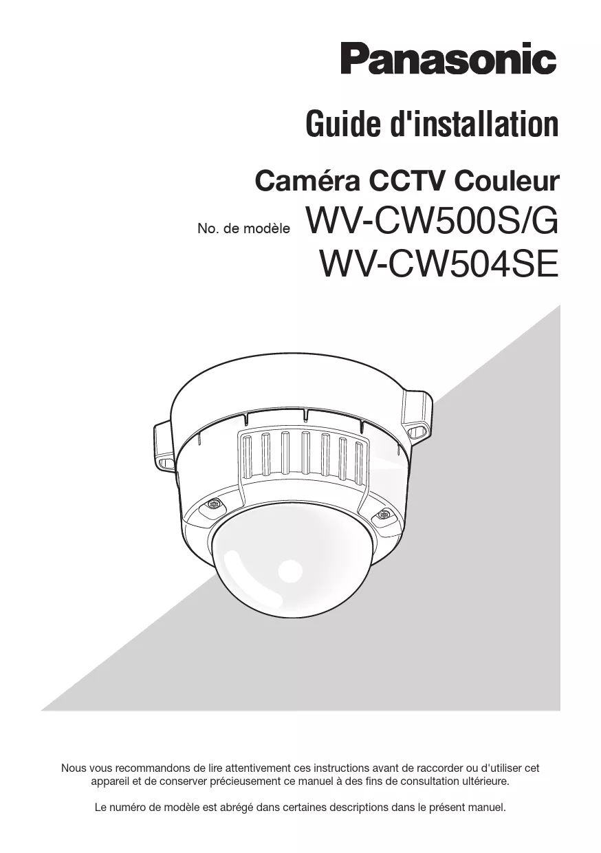 Mode d'emploi PANASONIC WV-CW504SE