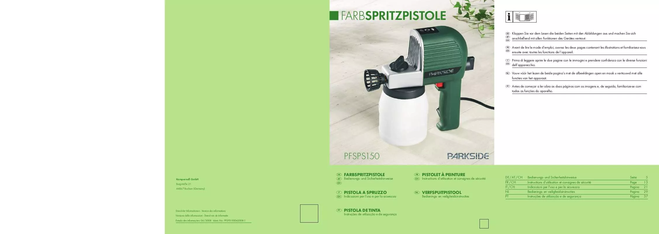 Mode d'emploi PARKSIDE KH 3114 PAINT SPRAY GUN