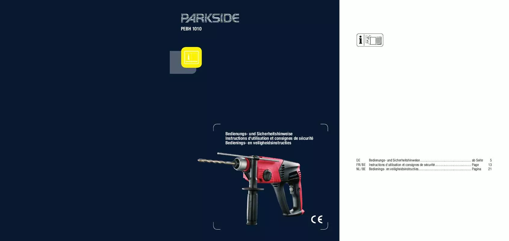 Mode d'emploi PARKSIDE KH 3162 PNEUMATIC HAMMER DRILL