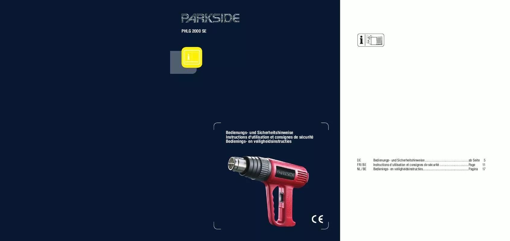 Mode d'emploi PARKSIDE PHLG 2000 SE HOT AIR GUN