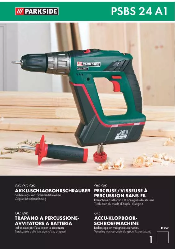 Mode d'emploi PARKSIDE PSBS 24 A1 CORDLESS HAMMER DRILL