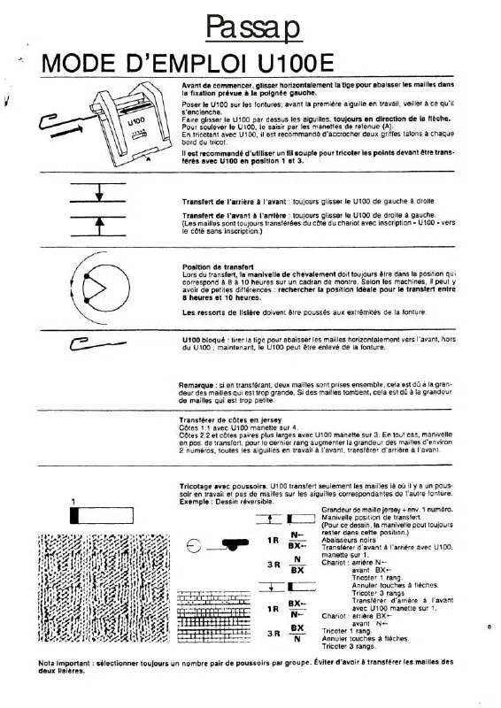 Mode d'emploi PASSAP U100E