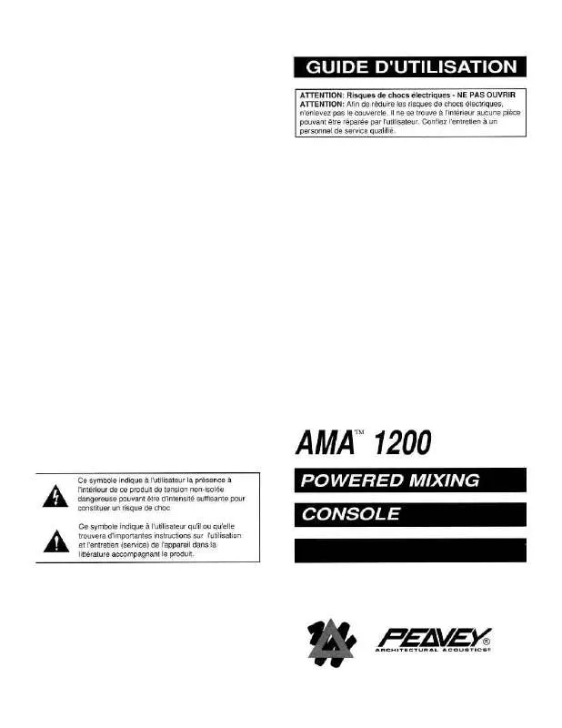 Mode d'emploi PEAVEY AMA 1200