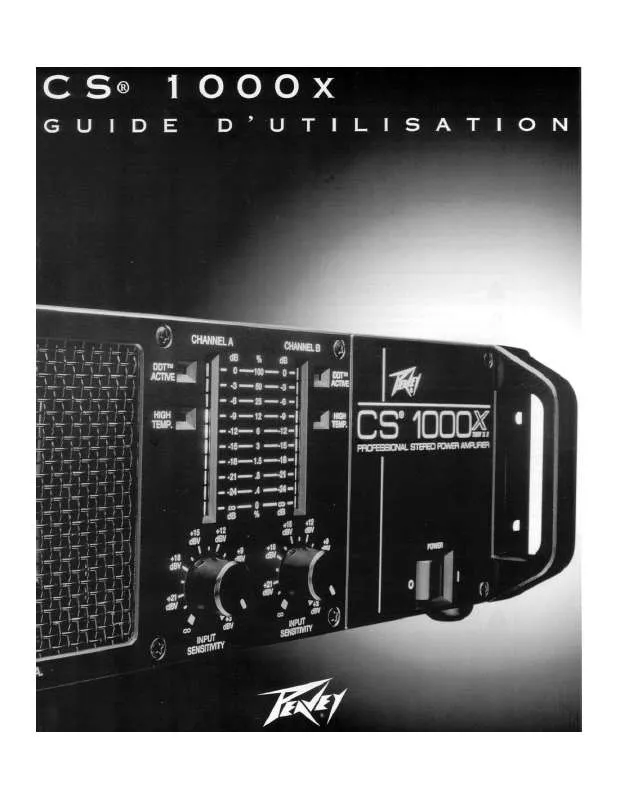 Mode d'emploi PEAVEY CS 1000X