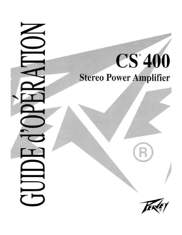 Mode d'emploi PEAVEY CS 400