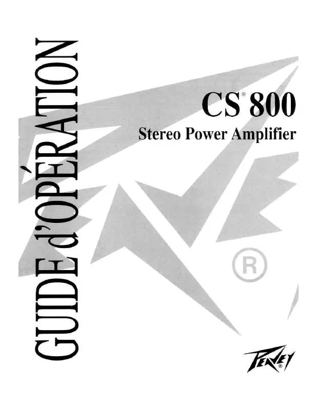 Mode d'emploi PEAVEY CS 800