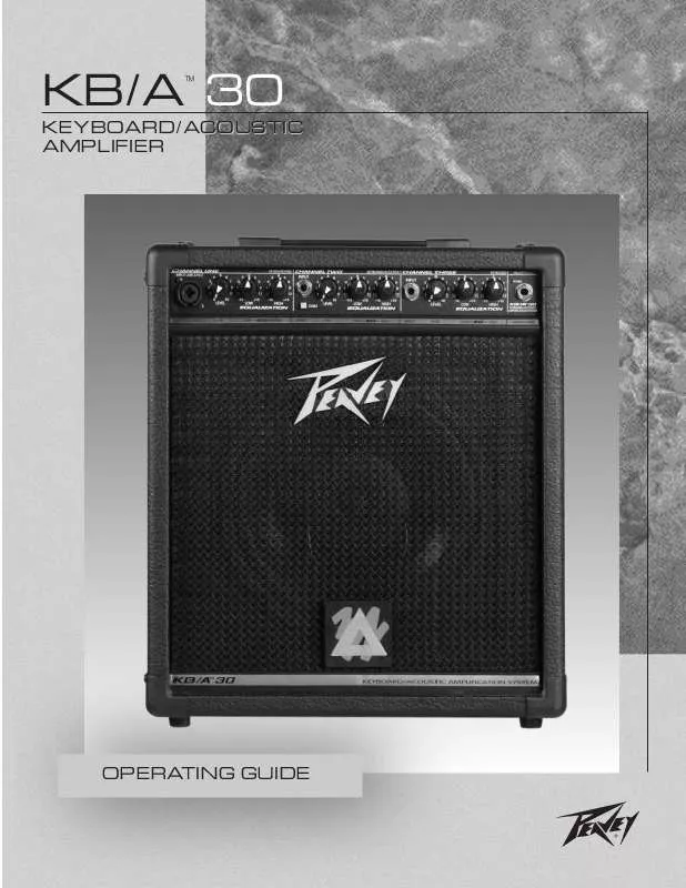 Mode d'emploi PEAVEY KB-A 30