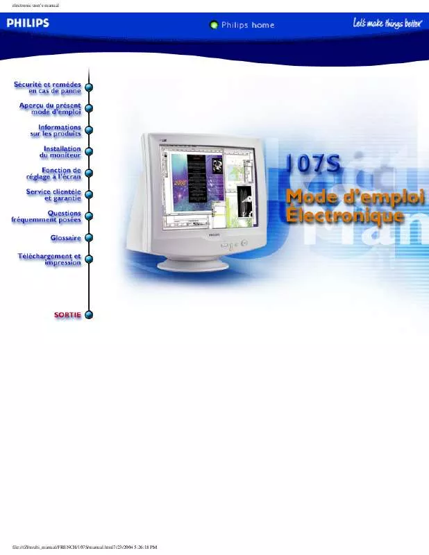 Mode d'emploi PHILIPS 107S20