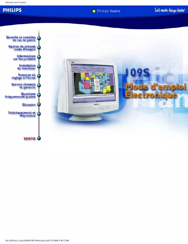 Mode d'emploi PHILIPS 109S20