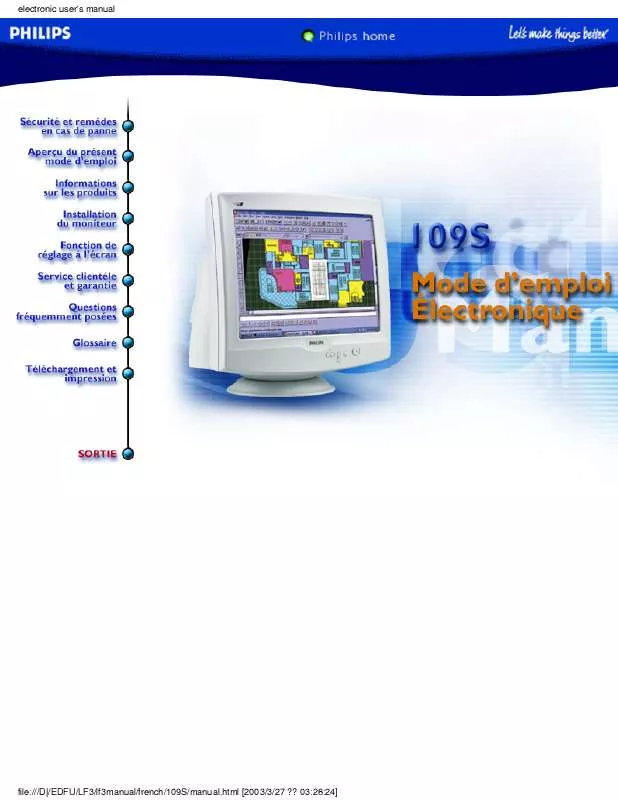 Mode d'emploi PHILIPS 109S40