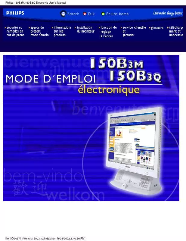 Mode d'emploi PHILIPS 150B3M-00N