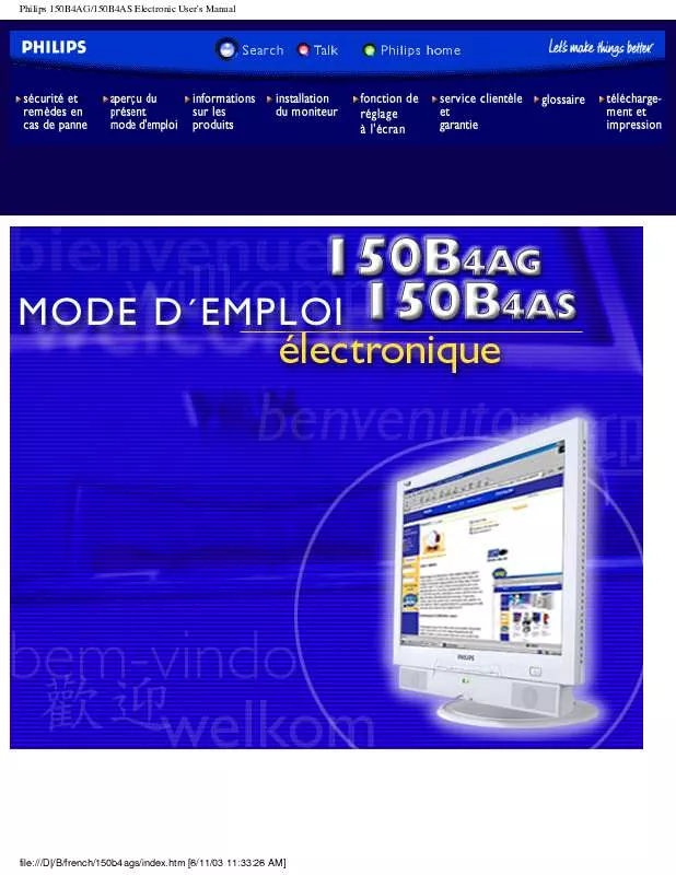 Mode d'emploi PHILIPS 150B4AG