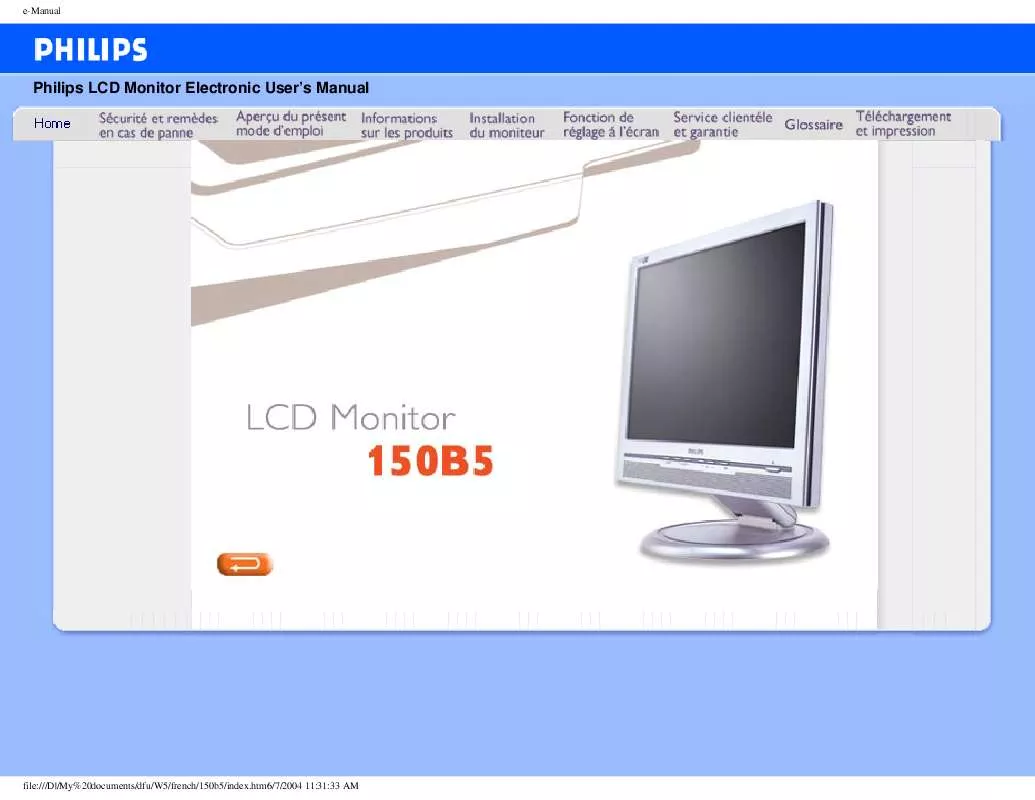 Mode d'emploi PHILIPS 150B5CB