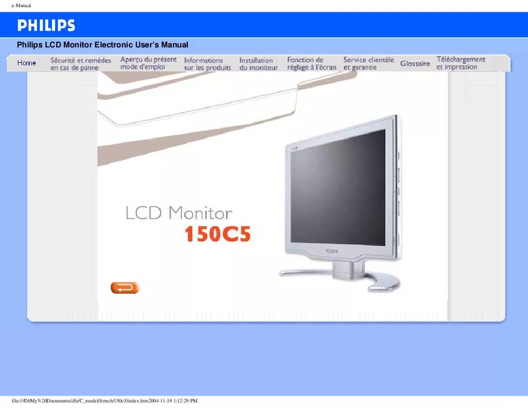 Mode d'emploi PHILIPS 150C5BS