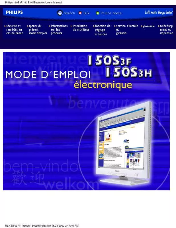 Mode d'emploi PHILIPS 150S3F-00C