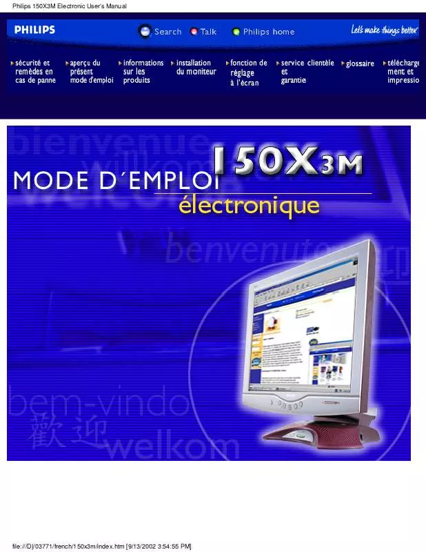 Mode d'emploi PHILIPS 150X3M