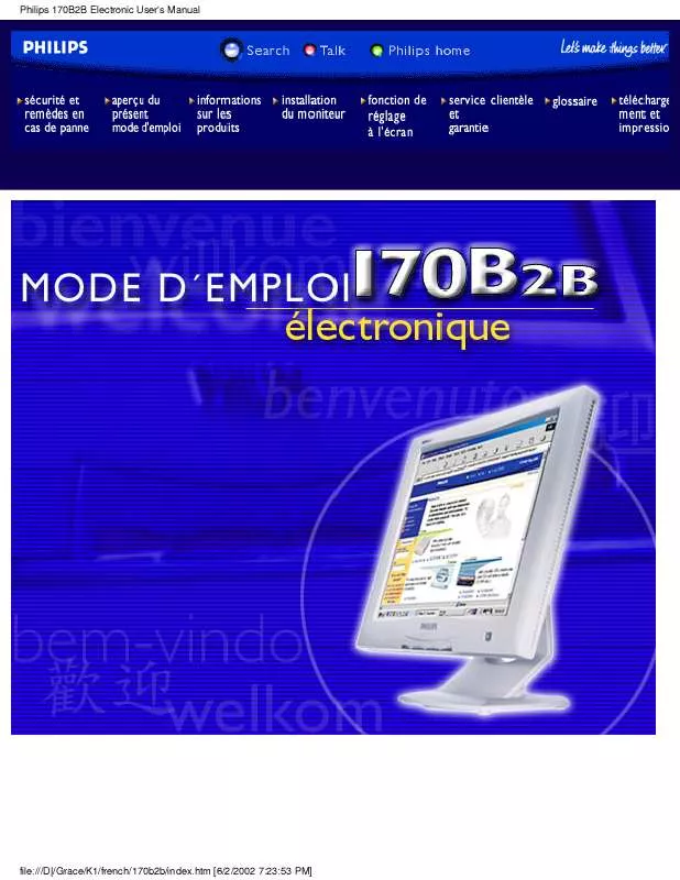 Mode d'emploi PHILIPS 170B2B-40C