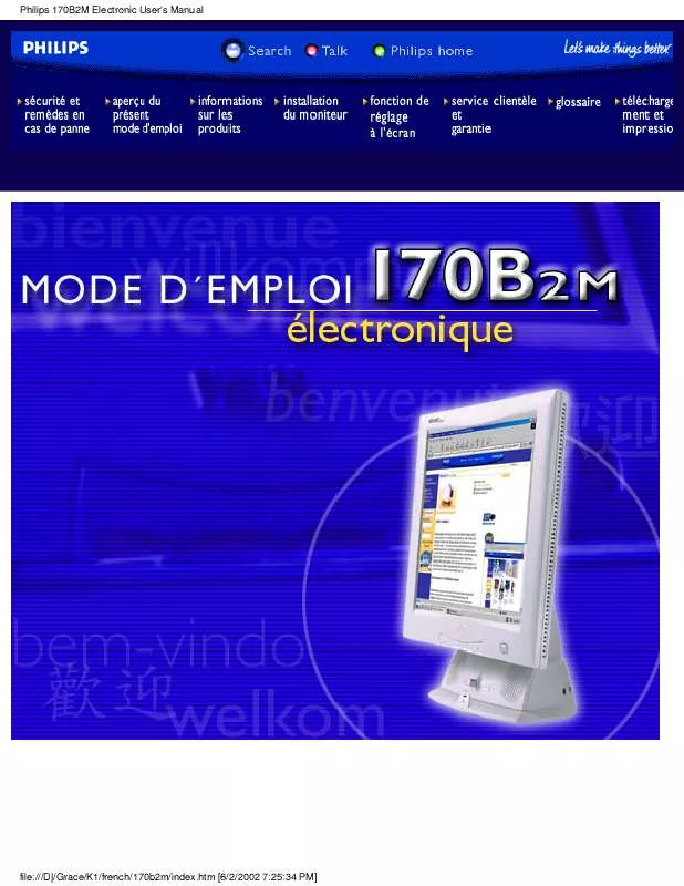 Mode d'emploi PHILIPS 170B2M