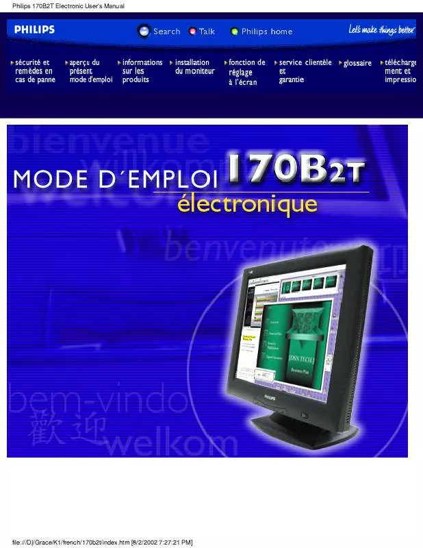 Mode d'emploi PHILIPS 170B2T-40C