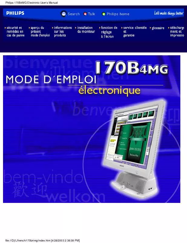 Mode d'emploi PHILIPS 170B4MG