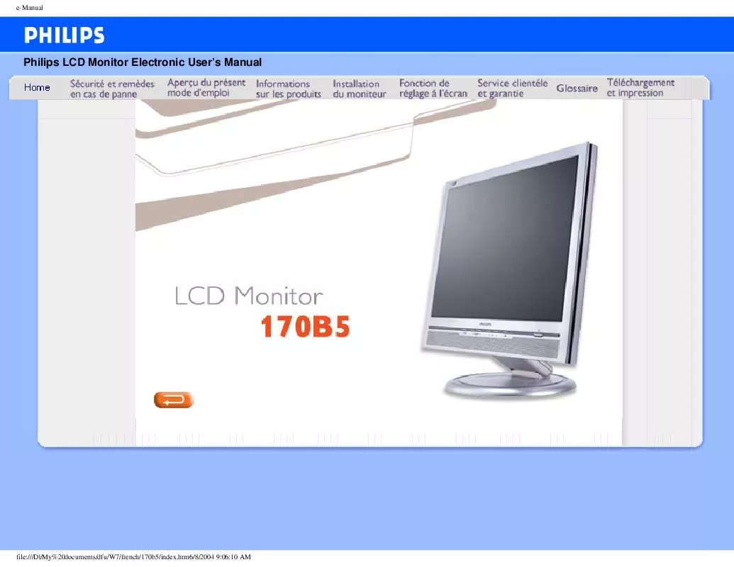 Mode d'emploi PHILIPS 170B5CG