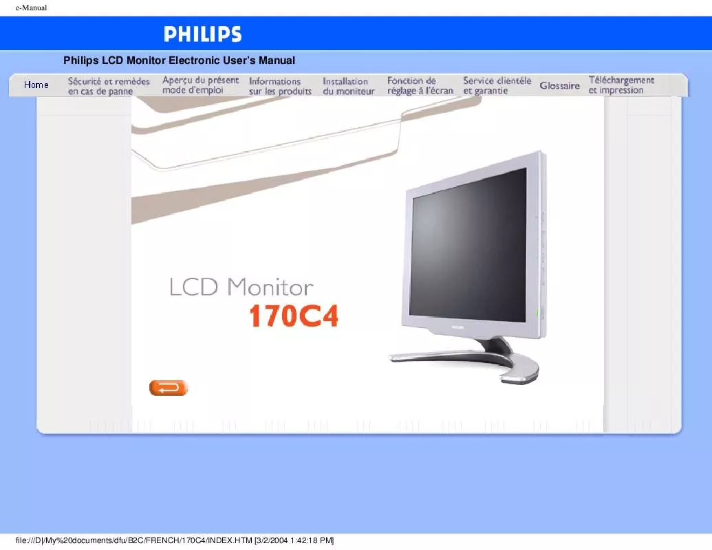 Mode d'emploi PHILIPS 170C4FS