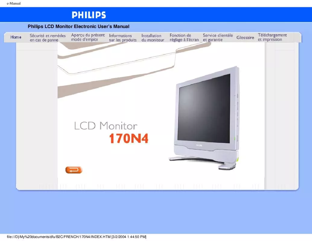 Mode d'emploi PHILIPS 170N4FS