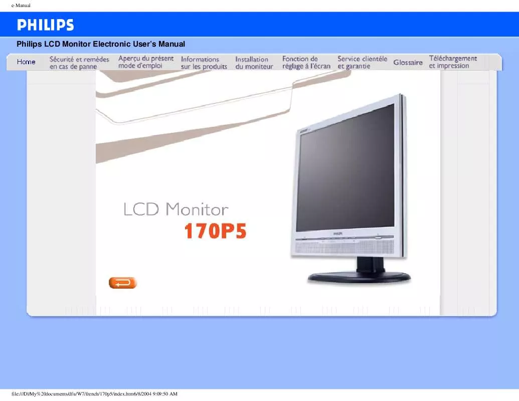 Mode d'emploi PHILIPS 170P5EB