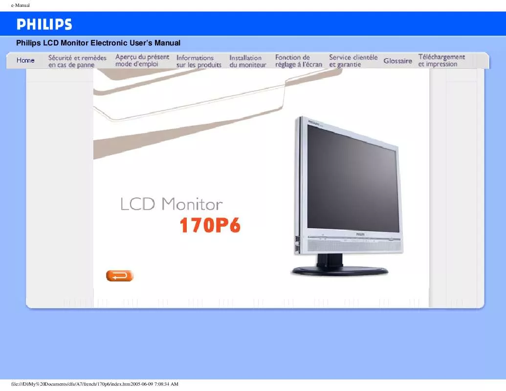 Mode d'emploi PHILIPS 170P6EB