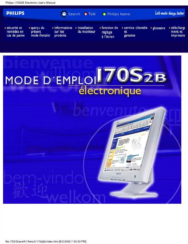 Mode d'emploi PHILIPS 170S2B-40C