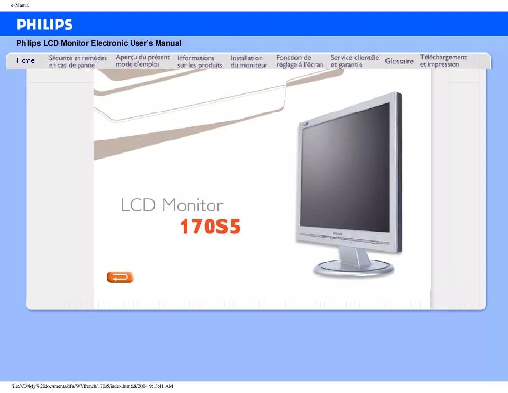 Mode d'emploi PHILIPS 170S5FB