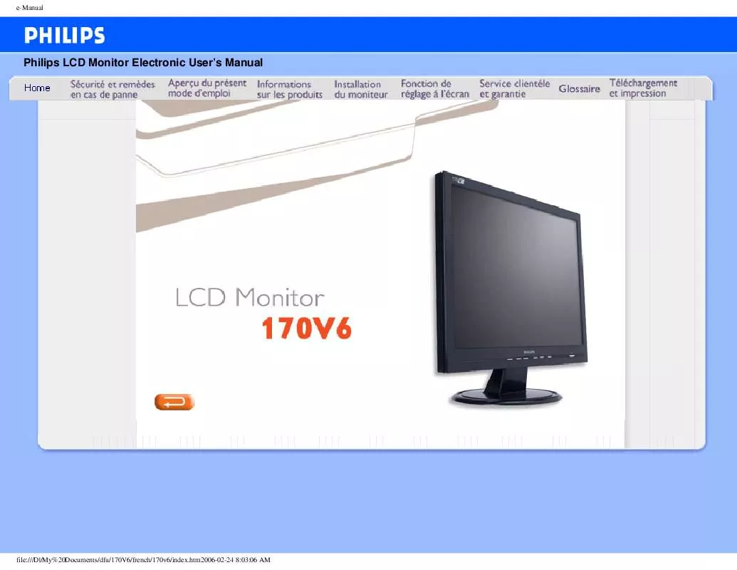 Mode d'emploi PHILIPS 170V6FB