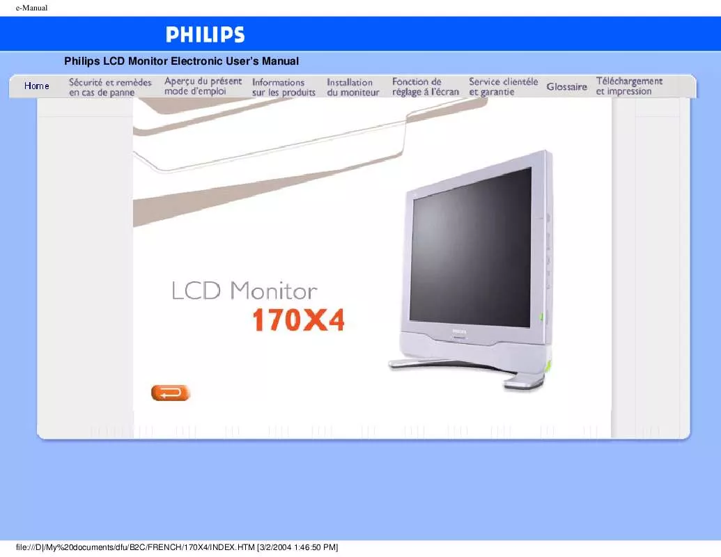 Mode d'emploi PHILIPS 170X4FS