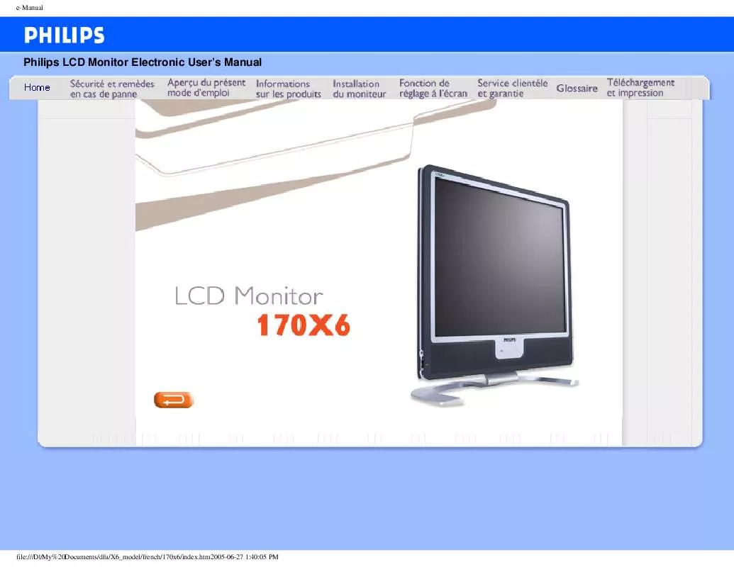 Mode d'emploi PHILIPS 170X6FB