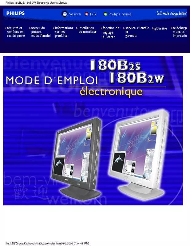 Mode d'emploi PHILIPS 180B2S-00C