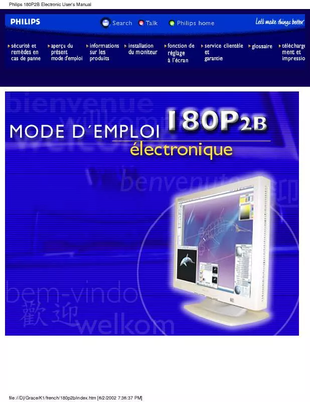 Mode d'emploi PHILIPS 180P2B-00C