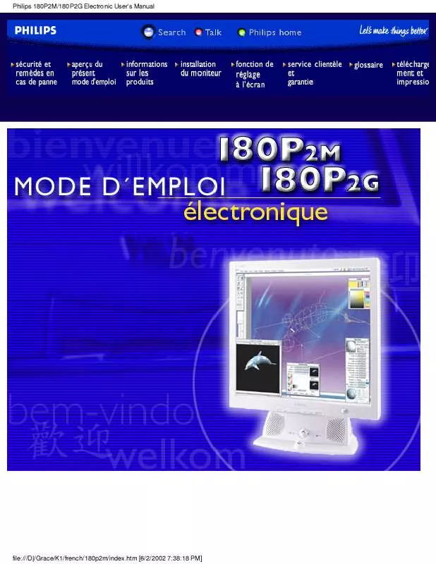 Mode d'emploi PHILIPS 180P2M-00C