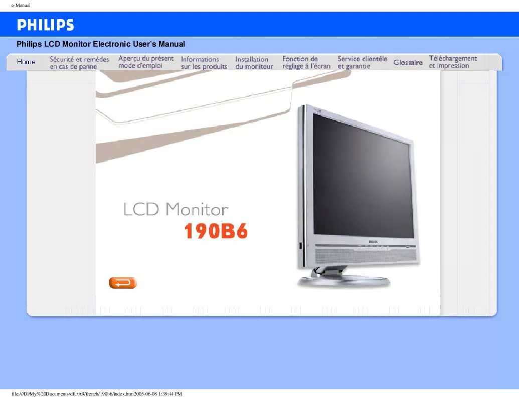 Mode d'emploi PHILIPS 190B6CG