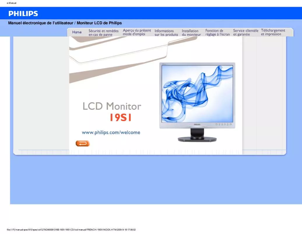 Mode d'emploi PHILIPS 19S1EB