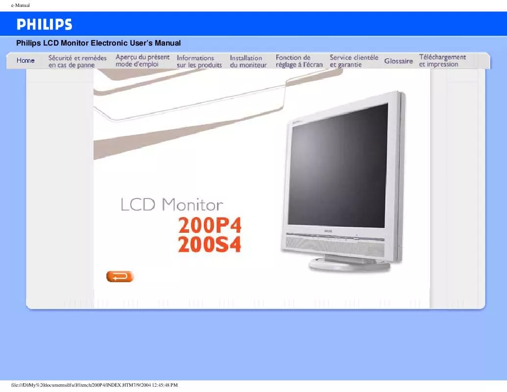 Mode d'emploi PHILIPS 200S4SS