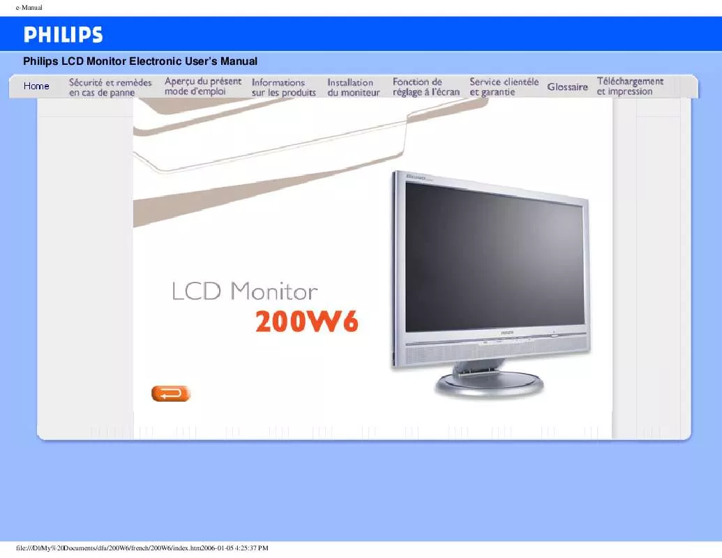 Mode d'emploi PHILIPS 200W6CB