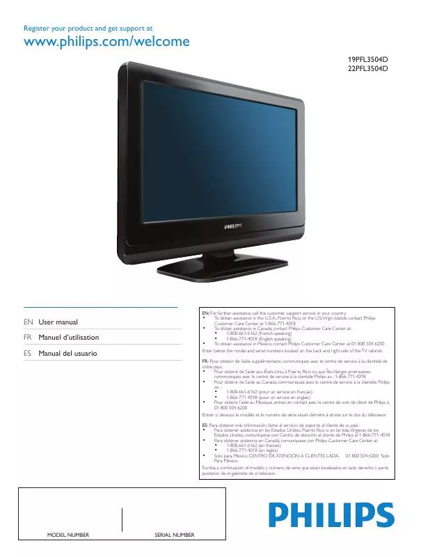 Mode d'emploi PHILIPS 22PFL3504D