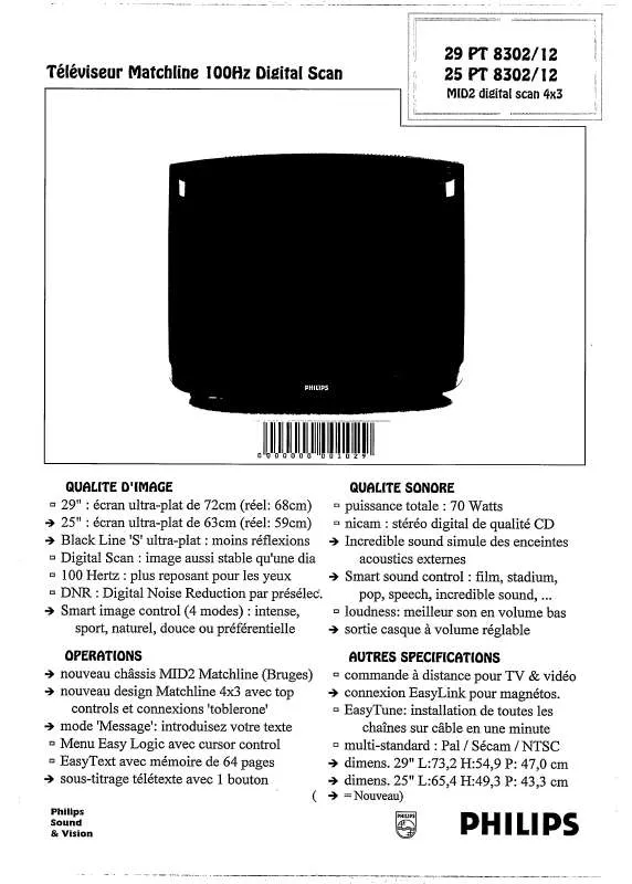 Mode d'emploi PHILIPS 25PT8302