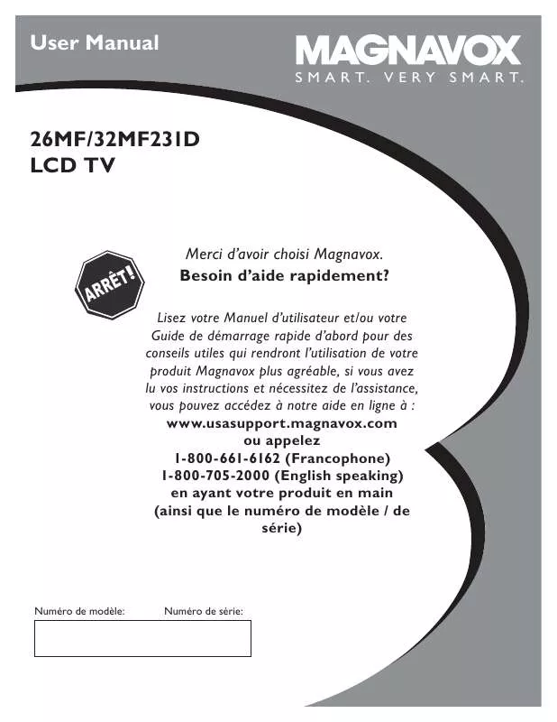 Mode d'emploi PHILIPS 26MF231D