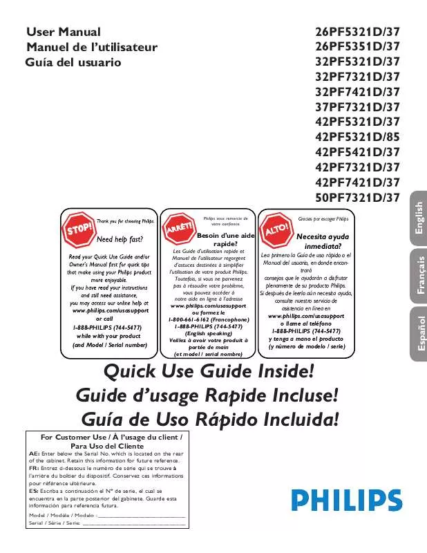 Mode d'emploi PHILIPS 26PF5321D