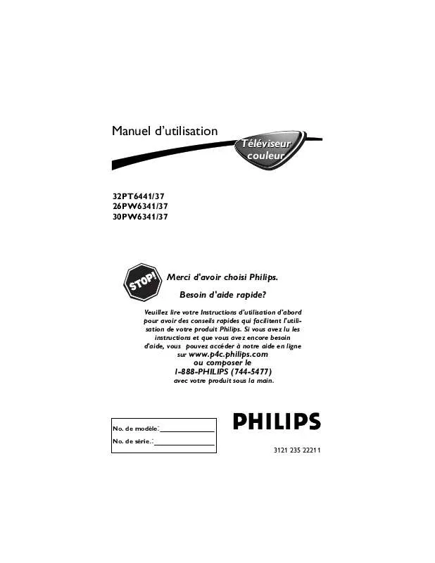 Mode d'emploi PHILIPS 26PW6341